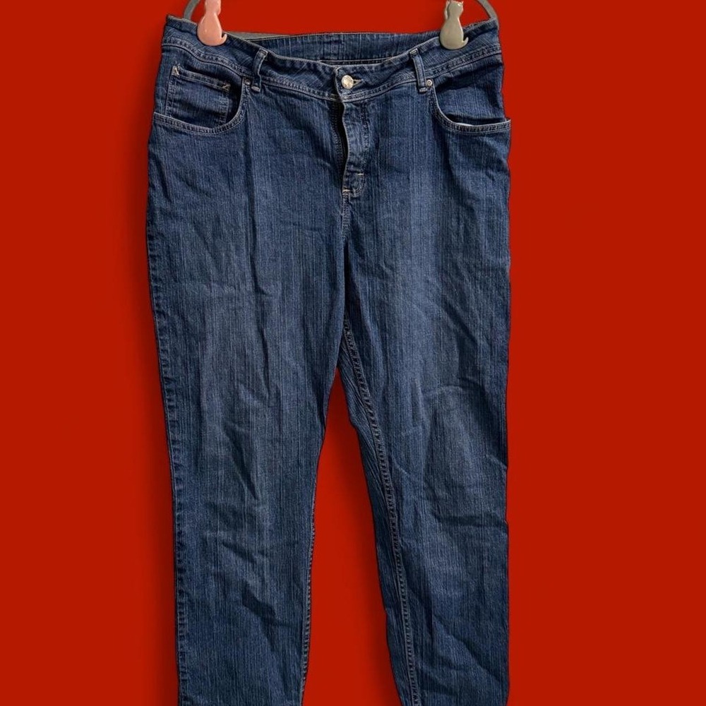 Riders by Lee Womens Blue Denim Jeans Straight Leg Mid Rise Pants